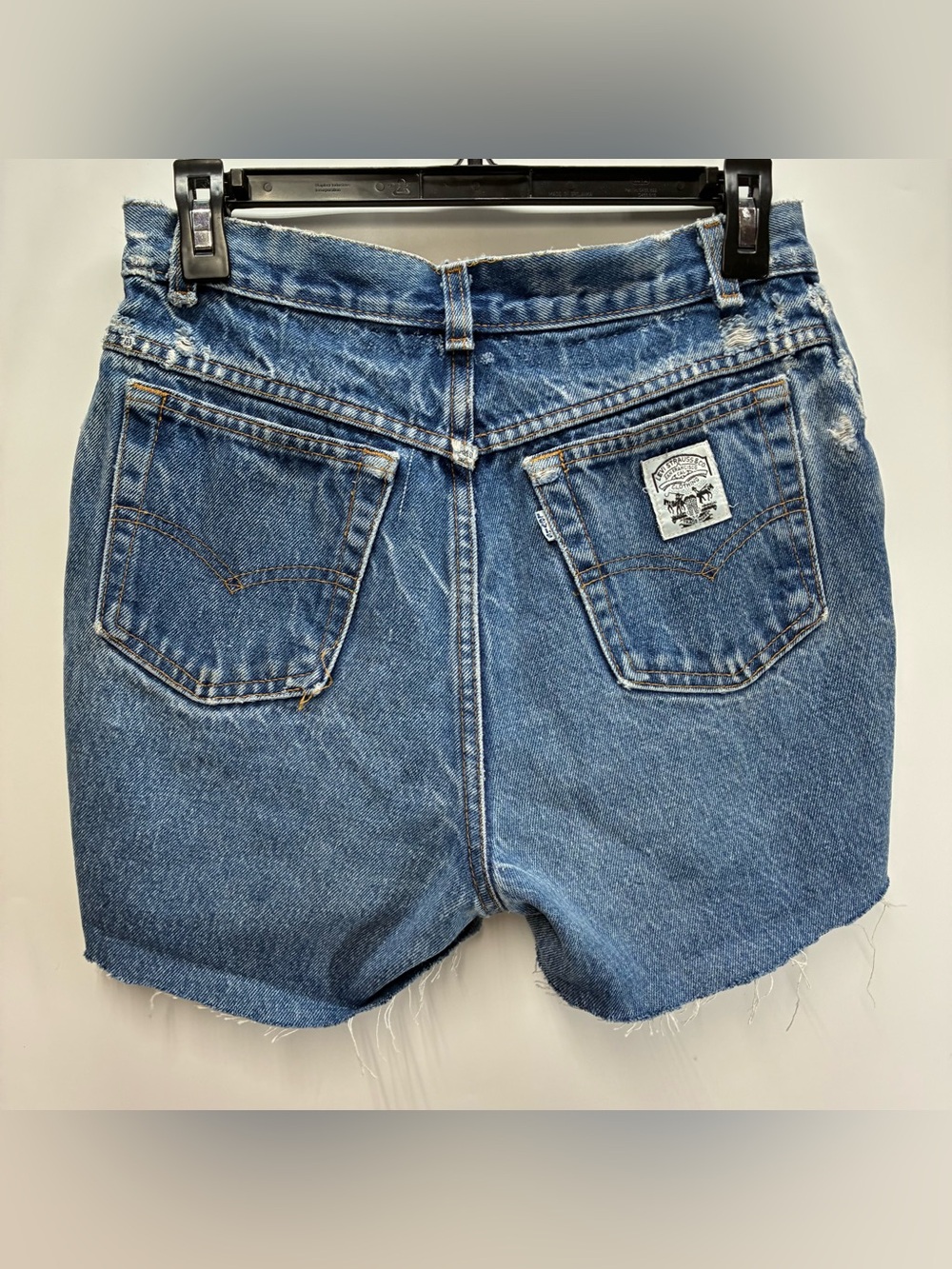 Vintage 80s Levis 8 Cut Off Denim Shorts White Tab 554 USA Made Texas Blue Jeans